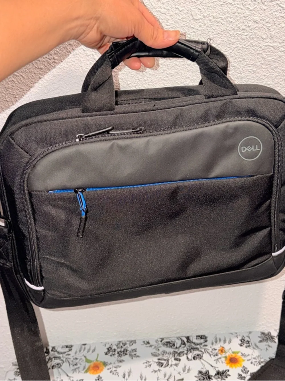 Dell Black Laptop Bag with Blue Accent